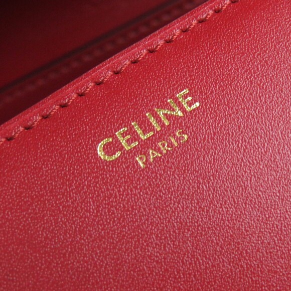 CELINE CLASSIC BOX Small (189183DLS) Classic Box Leather Shoulder Bag in Red ... - Picture 11 of 13